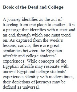Book of the Dead and college
